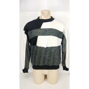 Vintage Nucleus Sweatshirt Mock Collar Color Block Pullover Shirt Top Mens Sz XL